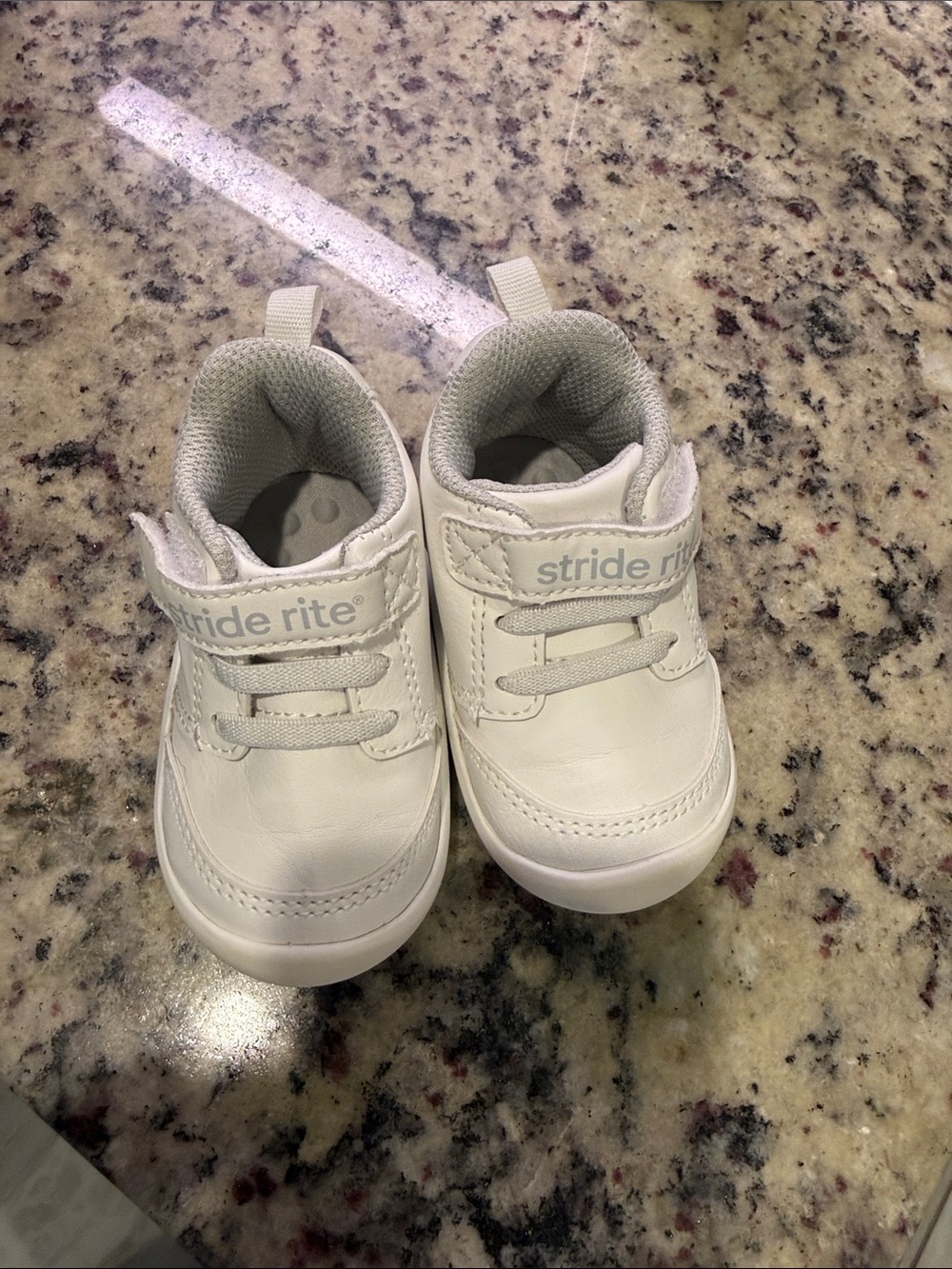 Stride Rite White Toddler Hook-and-Loop Sneakers